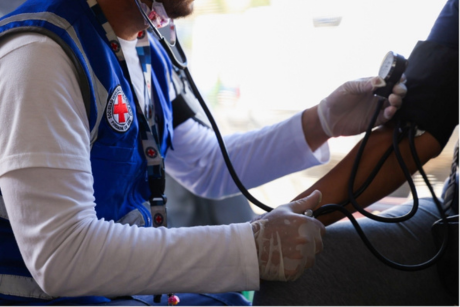 Primary healthcare services in the Venezuelan Red Cross field hospital in La Guaira.