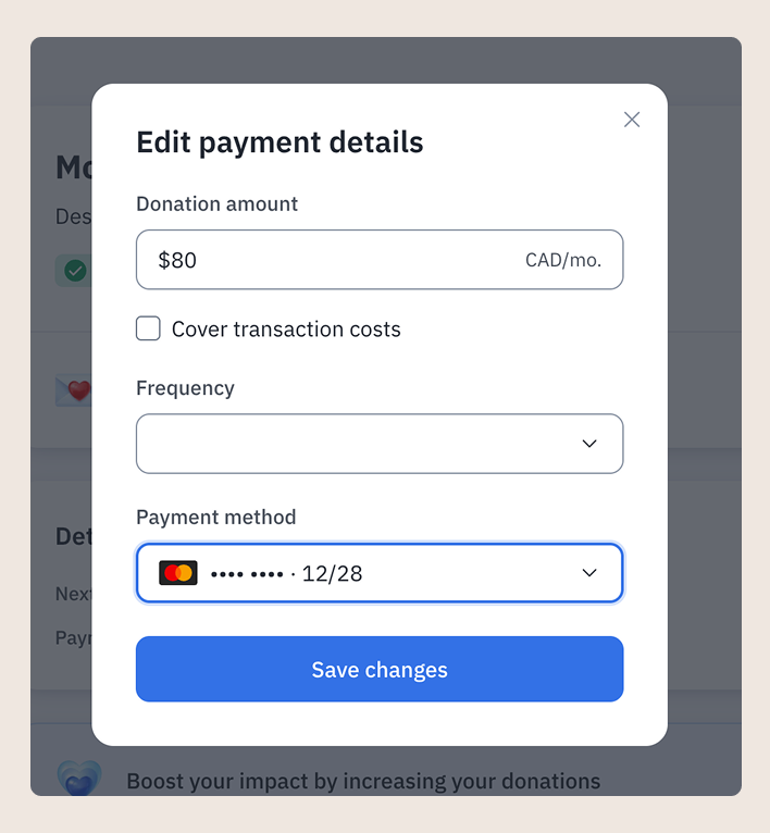 An image showing how to edit payment details.