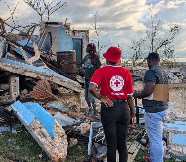 Red Cross teams assess damage and needs in St. Elizabeth following Hurricane Melissa's impact on the community.