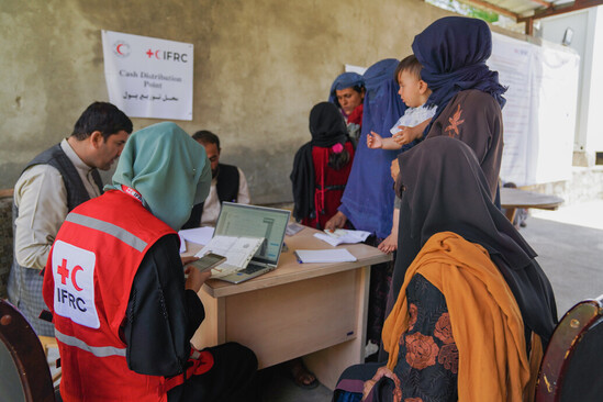 843 female headed families received multipurpose cash assistance from the Afghan Red Crescent Society supported by the IFRC