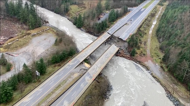 Floods washed away road